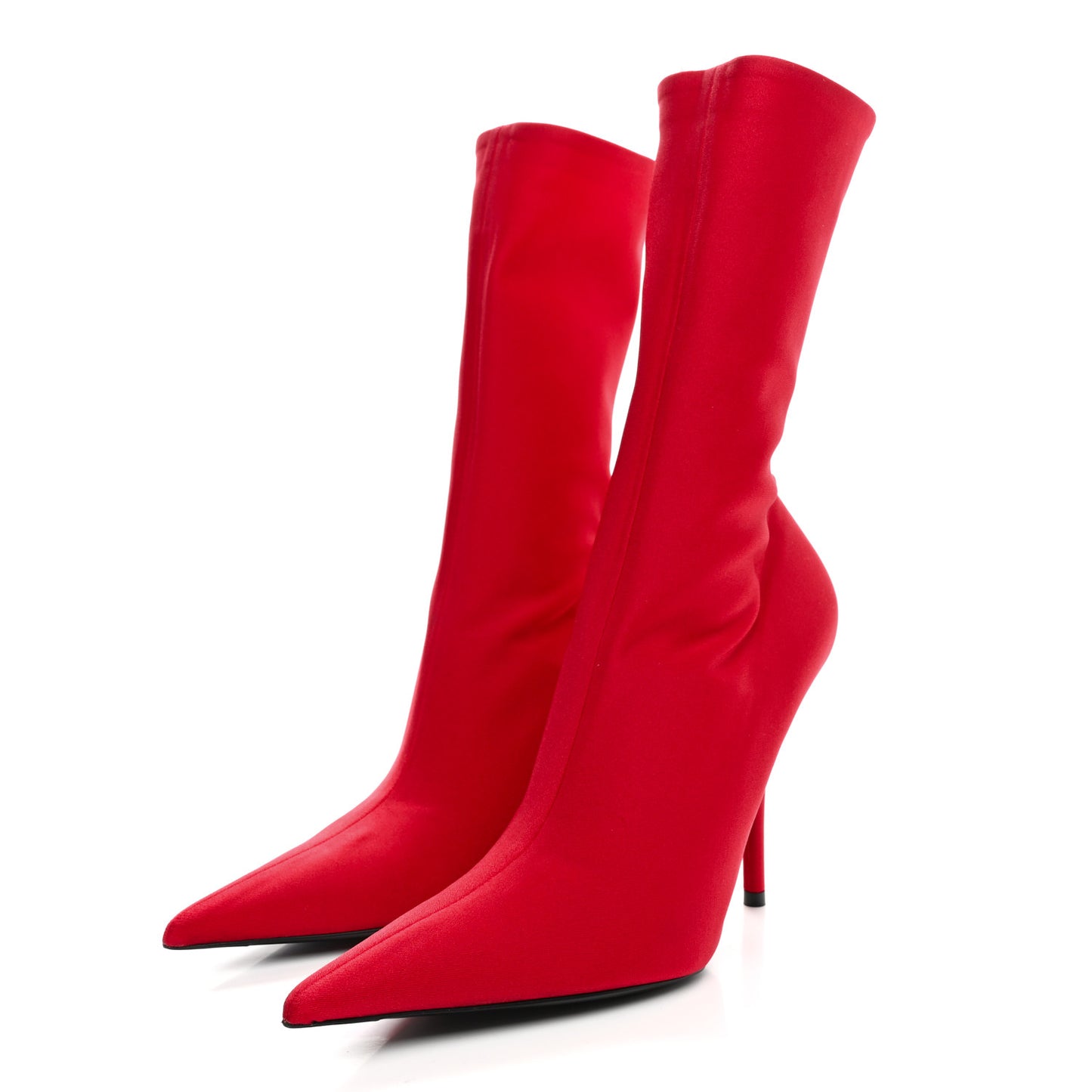 Matte Spandex Extreme Pointed Toe Knife 80mm Ankle Boots 37 Rouge