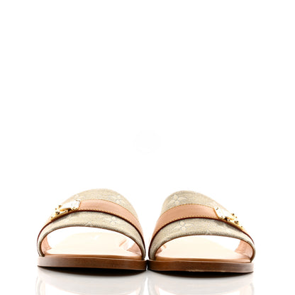 Louis Vuitton Monoglam Lock It Flat Mule 40 Gold 3 of 9