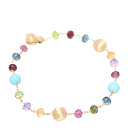 Marco Bicego 18K Yellow Gold Multi Gemstone Africa Single Strand Bracelet 1 of 4