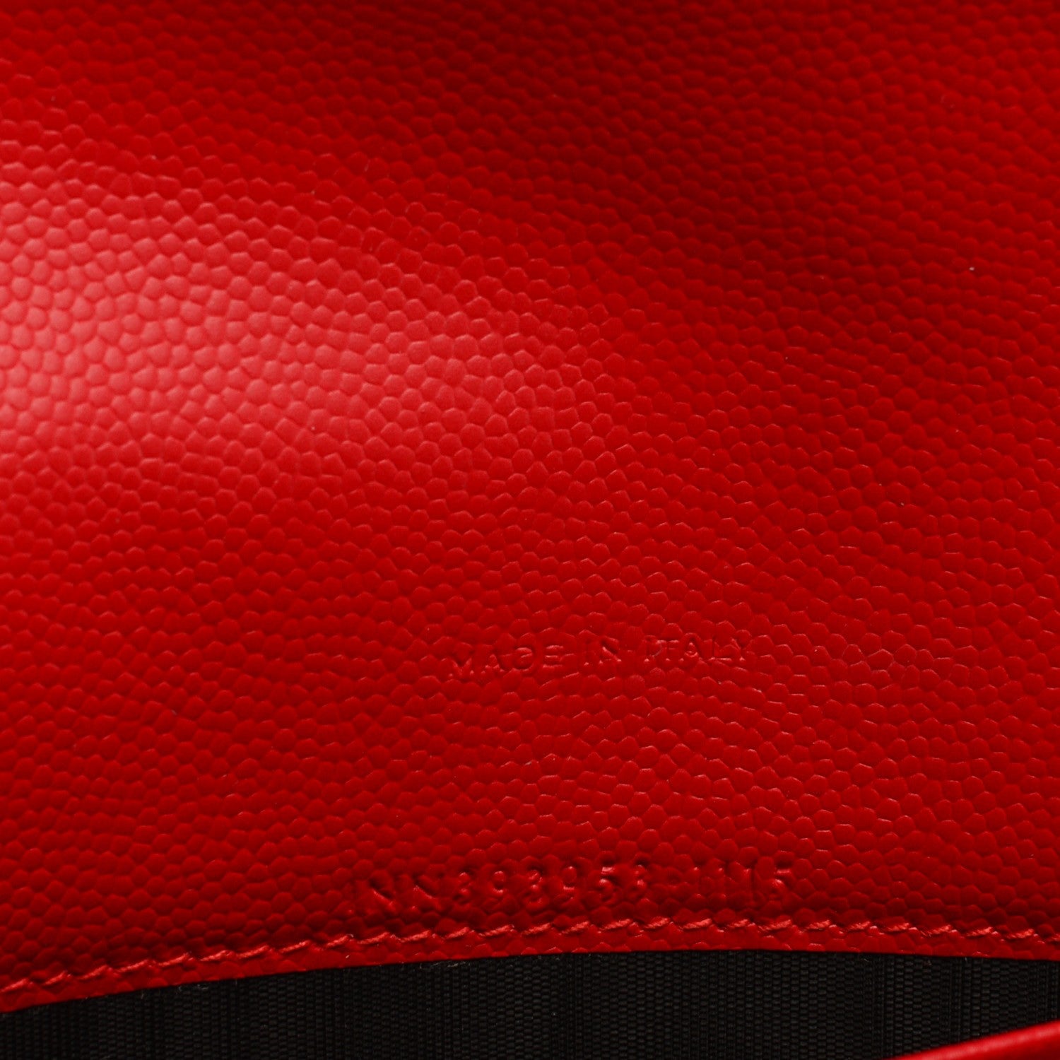 Saint Laurent Grain De Poudre Matelasse Chevron Monogram Envelope Chain Wallet Red 7 of 7