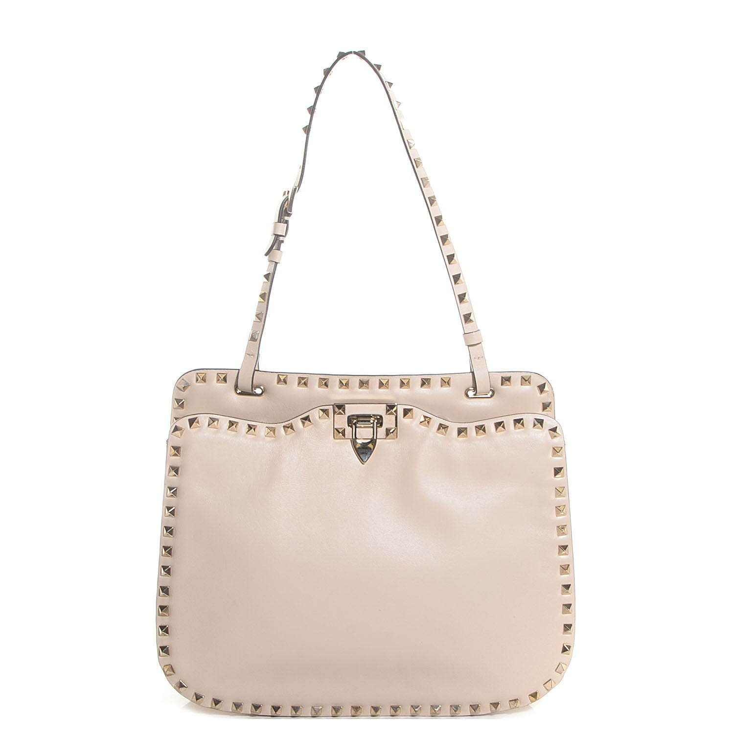 Valentino Garavani Vitello Rockstud Shoulder Satchel Ivory 1 of 9