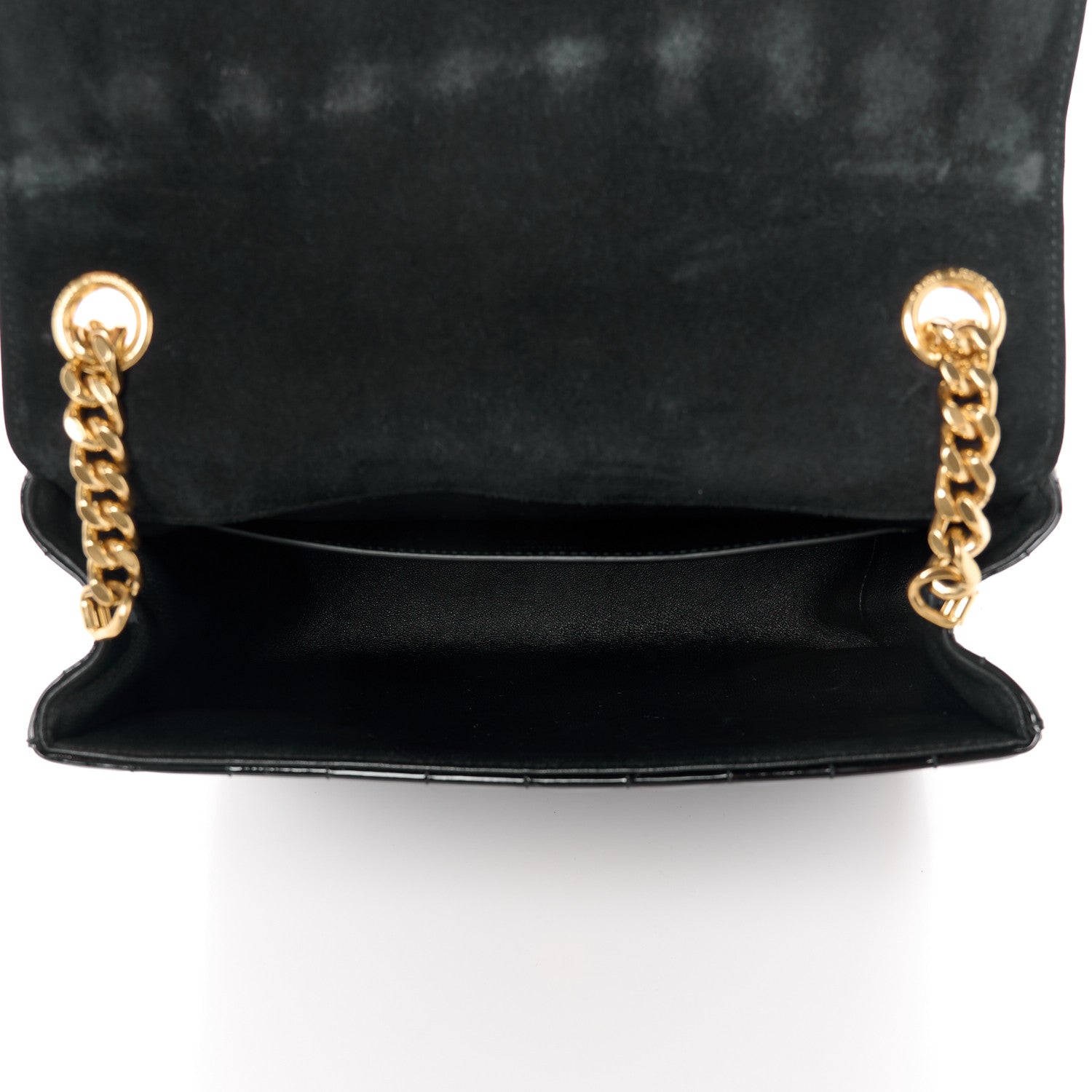 Saint Laurent Patent Matelasse Monogram Large Vicky Chain Bag Black 5 of 11