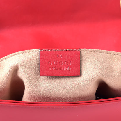 Gucci Calfskin Matelasse Mini GG Marmont Shoulder Bag Hibiscus Red 6 of 9