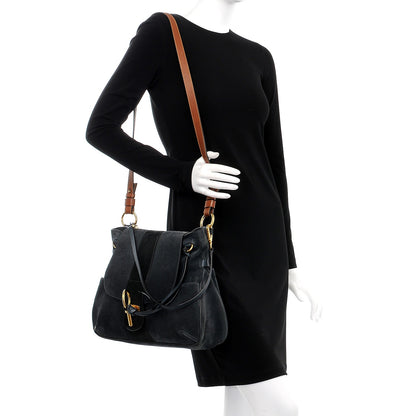 Chloe Suede Medium Lexa Shoulder Bag Silver Blue 2 of 8