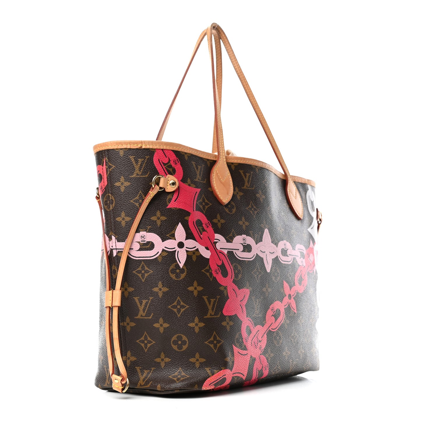 Monogram Bay Neverfull MM Rose Ballerine Poppy