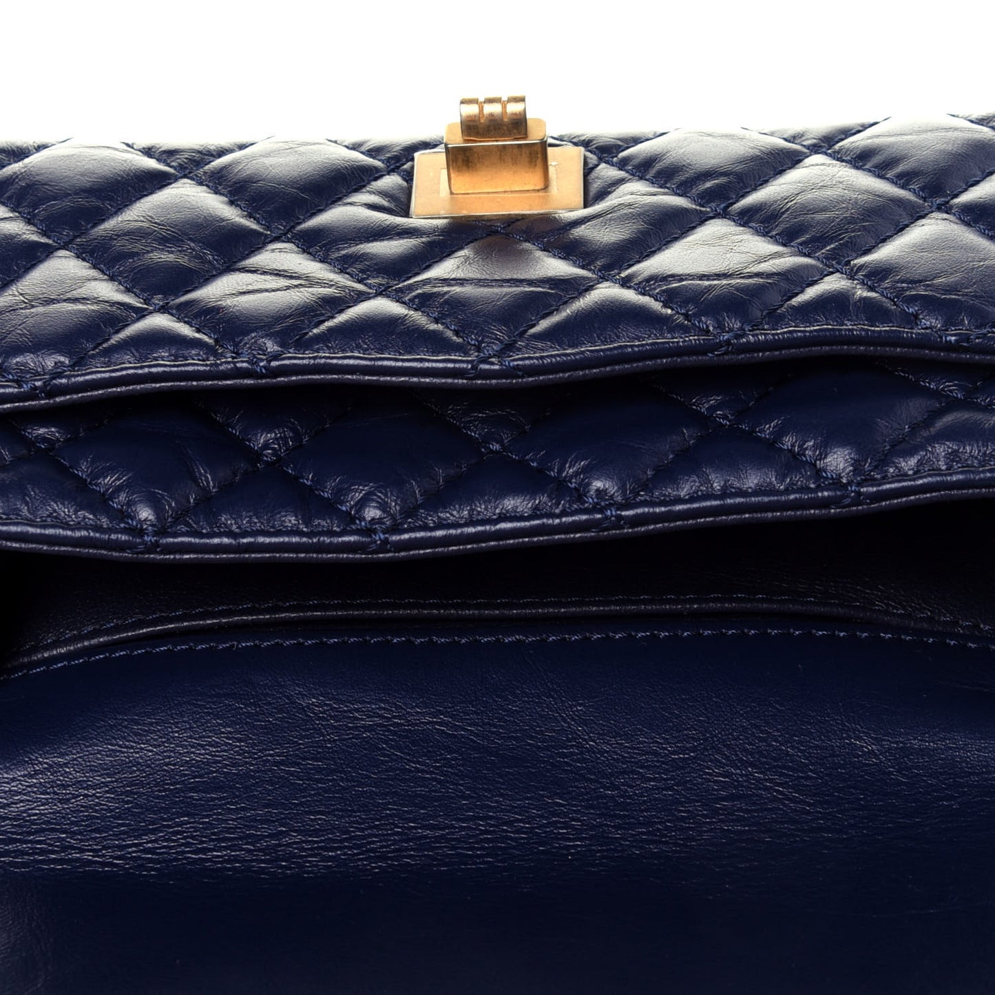 Aged Calfskin Quilted 2.55 Reissue Flap Belt Bag Clutch Navy