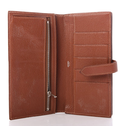 Hermes Chevre Mysore Bearn Gusset Wallet Noisette 5 of 7