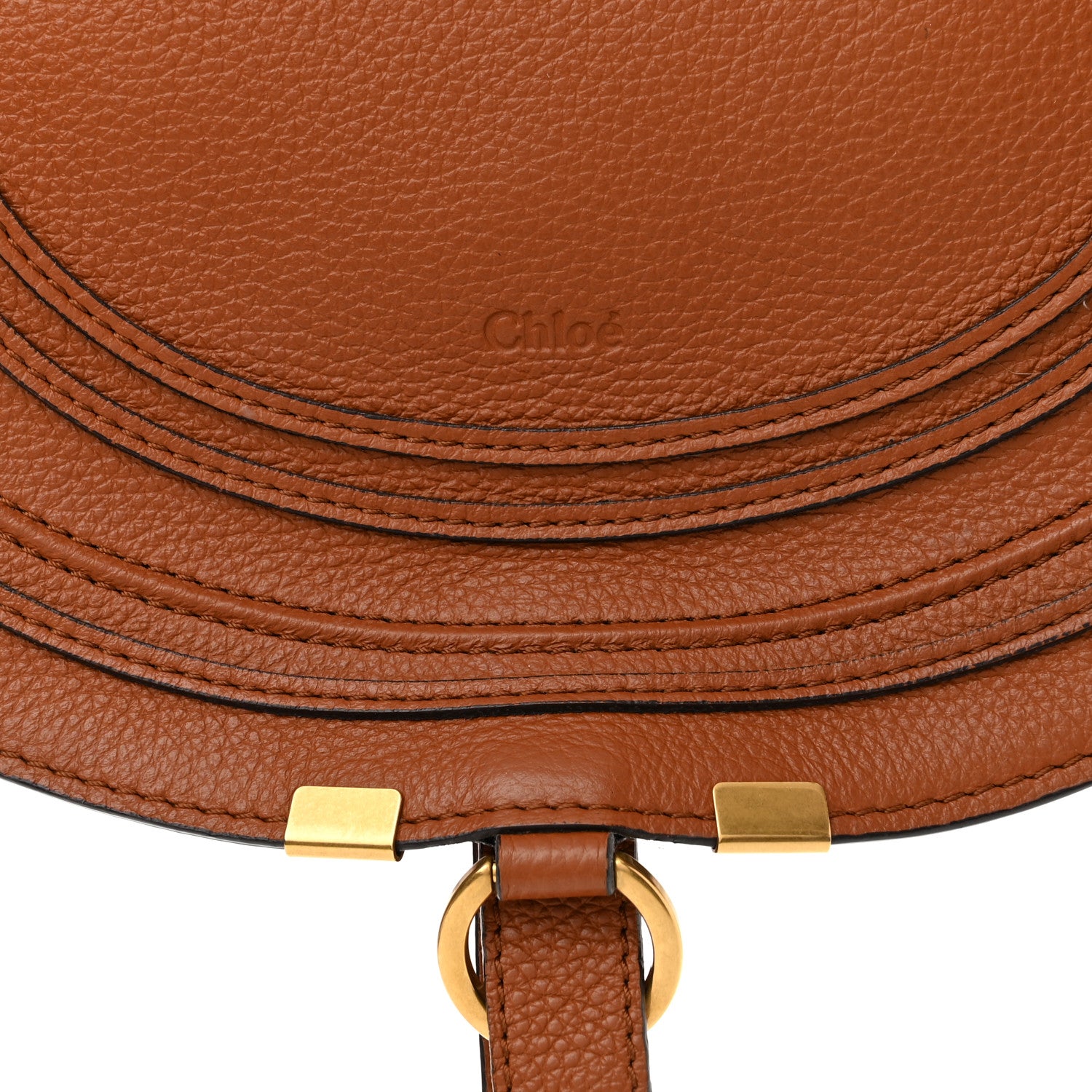 Chloe Calfskin Medium Marcie Round Crossbody Bag Tan 8 of 10