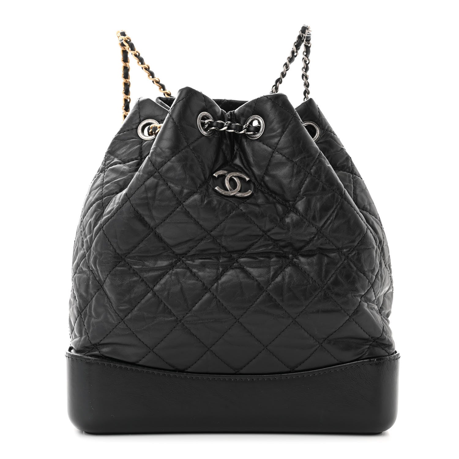 Chanel Aged Calfskin Quilted Gabrielle Backpack Black 1 of 15