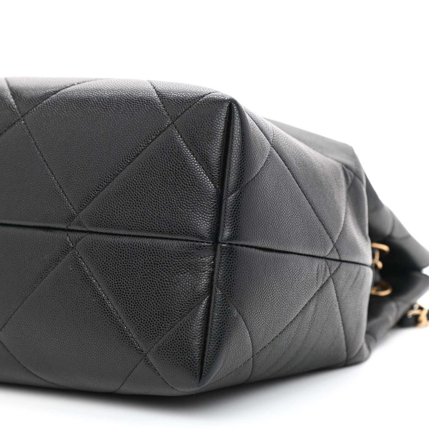 Caviar Quilted Large A Real Catch Shopping Bag Black
