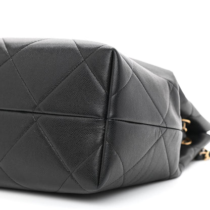 Chanel Caviar Quilted Large A Real Catch Shopping Bag Black 12 of 14