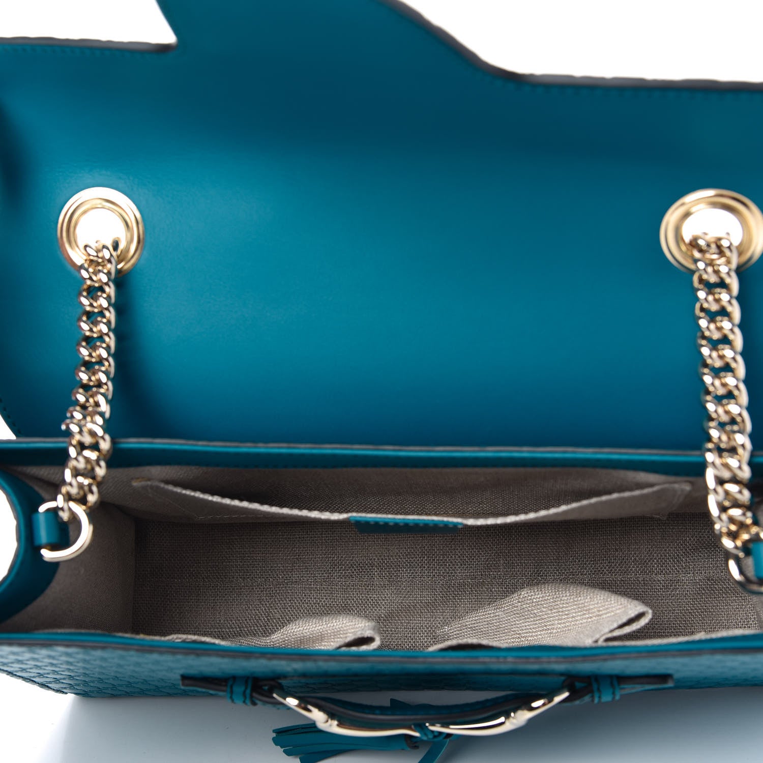 Gucci Soft Microguccissima Medium Emily Chain Shoulder Bag Deep Cobalt 5 of 10