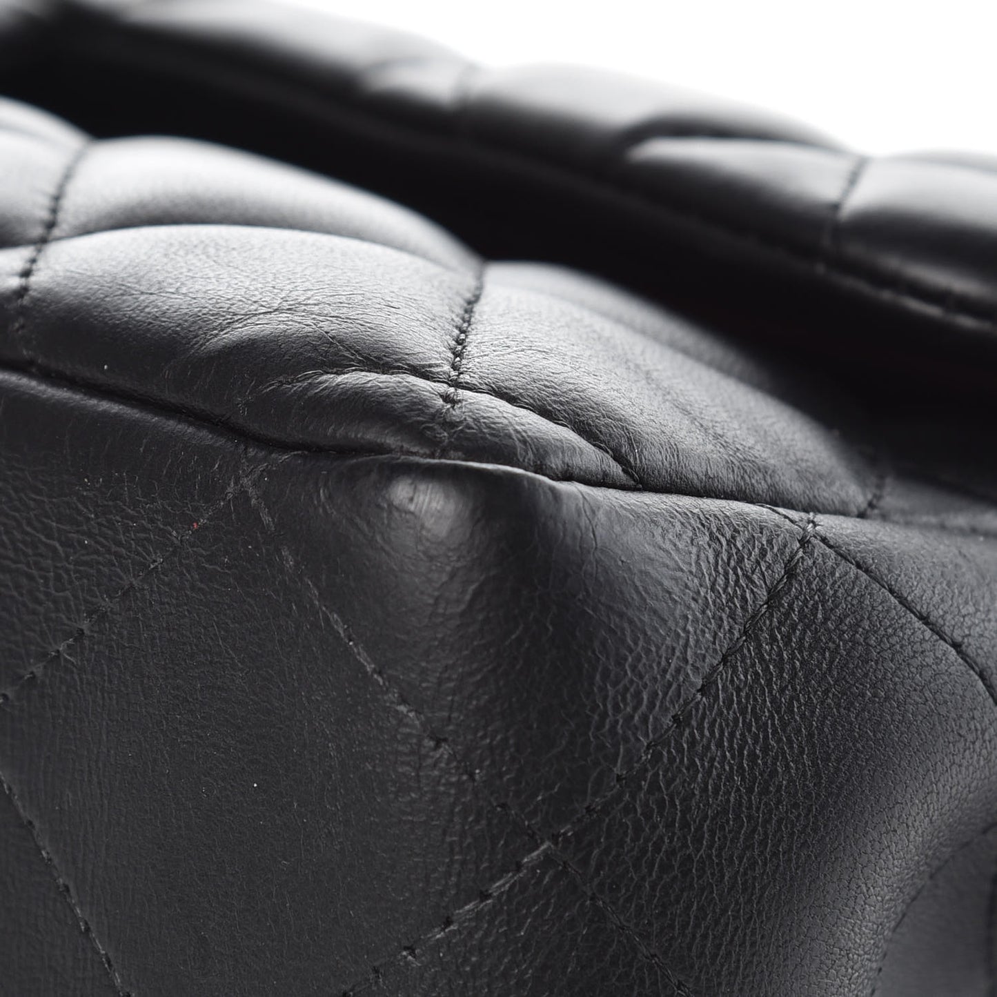 Lambskin Quilted Jumbo Double Flap Black