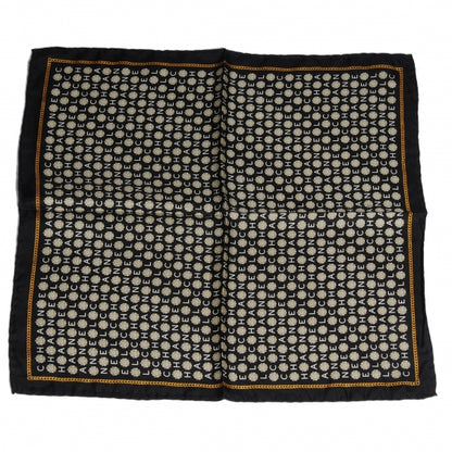Chanel Silk CC Logo Camellia Scarf Black 2 of 2