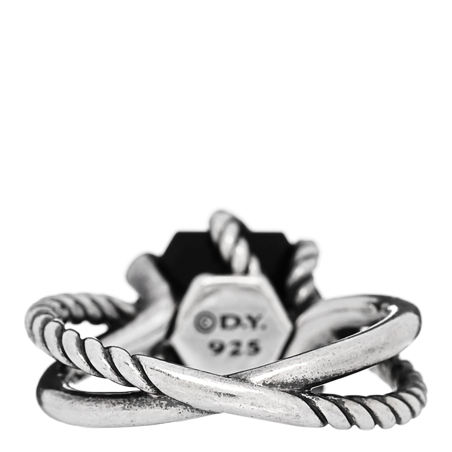Sterling Silver Diamond Black Onyx 10mm Cable Wrap Ring 52 6