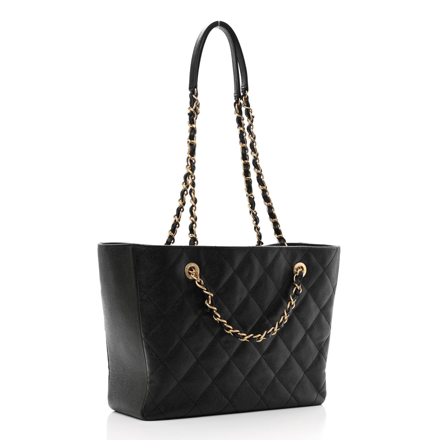 Chanel Caviar Quilted Small Shopping Tote Black 2 of 9