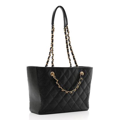 Chanel Caviar Quilted Small Shopping Tote Black 2 of 9