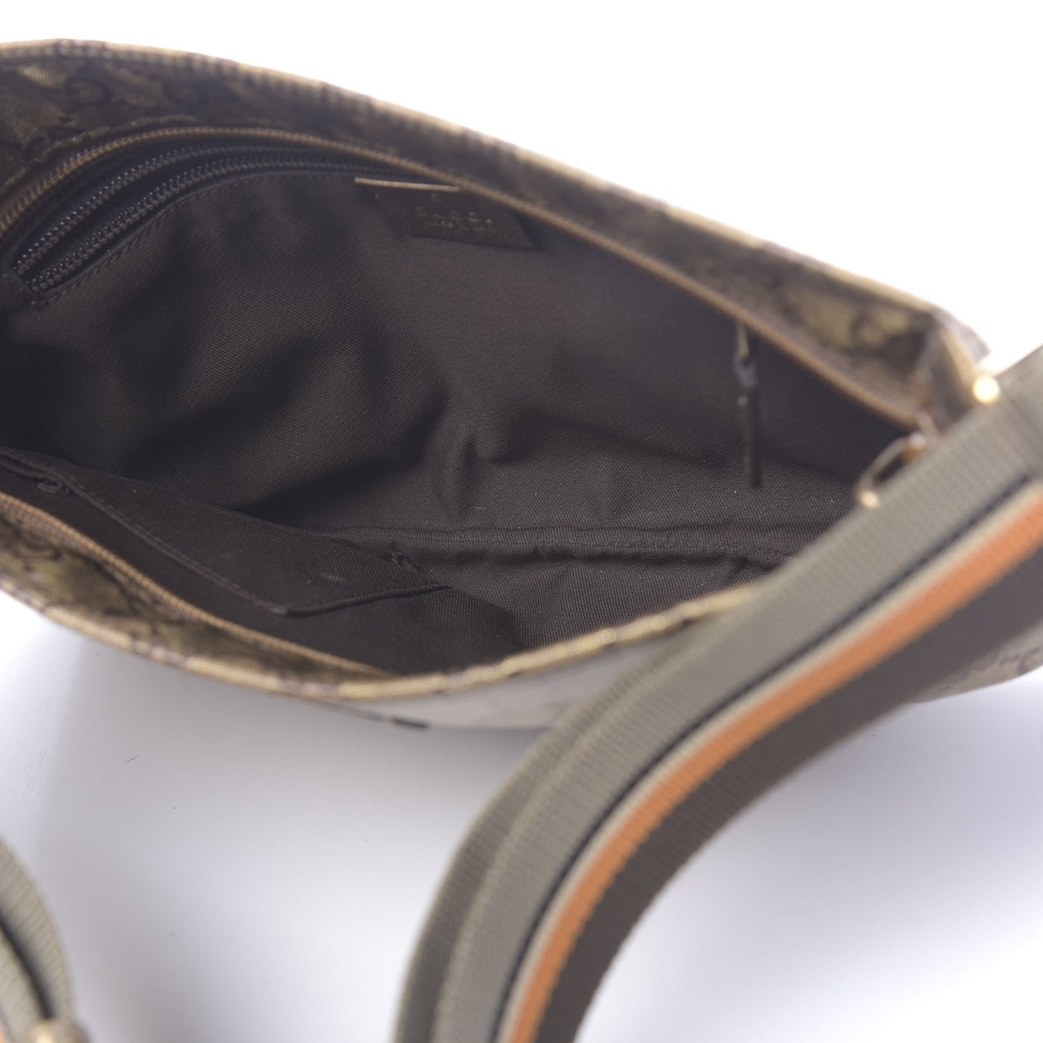 Gucci Crystal Monogram Web Small Flat Messenger Crossbody Bronze 5 of 10