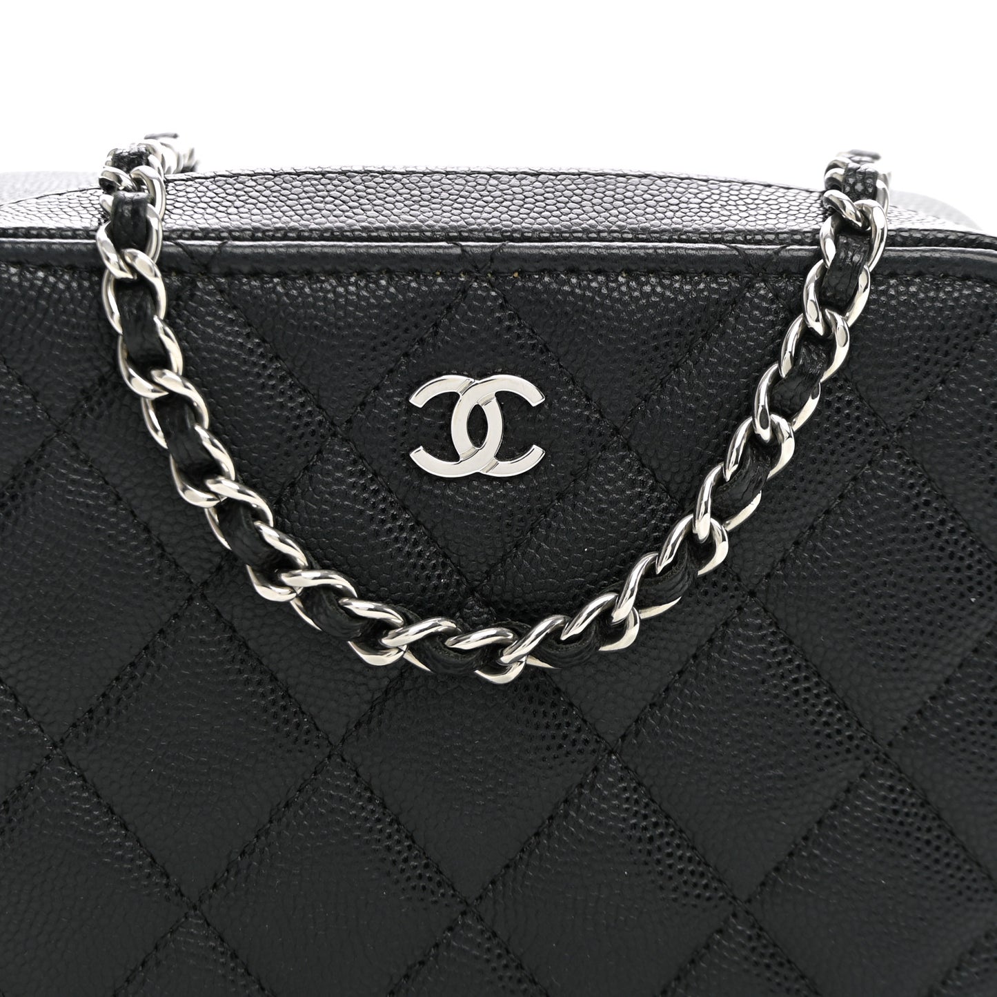 Caviar Quilted Camera Bag Black