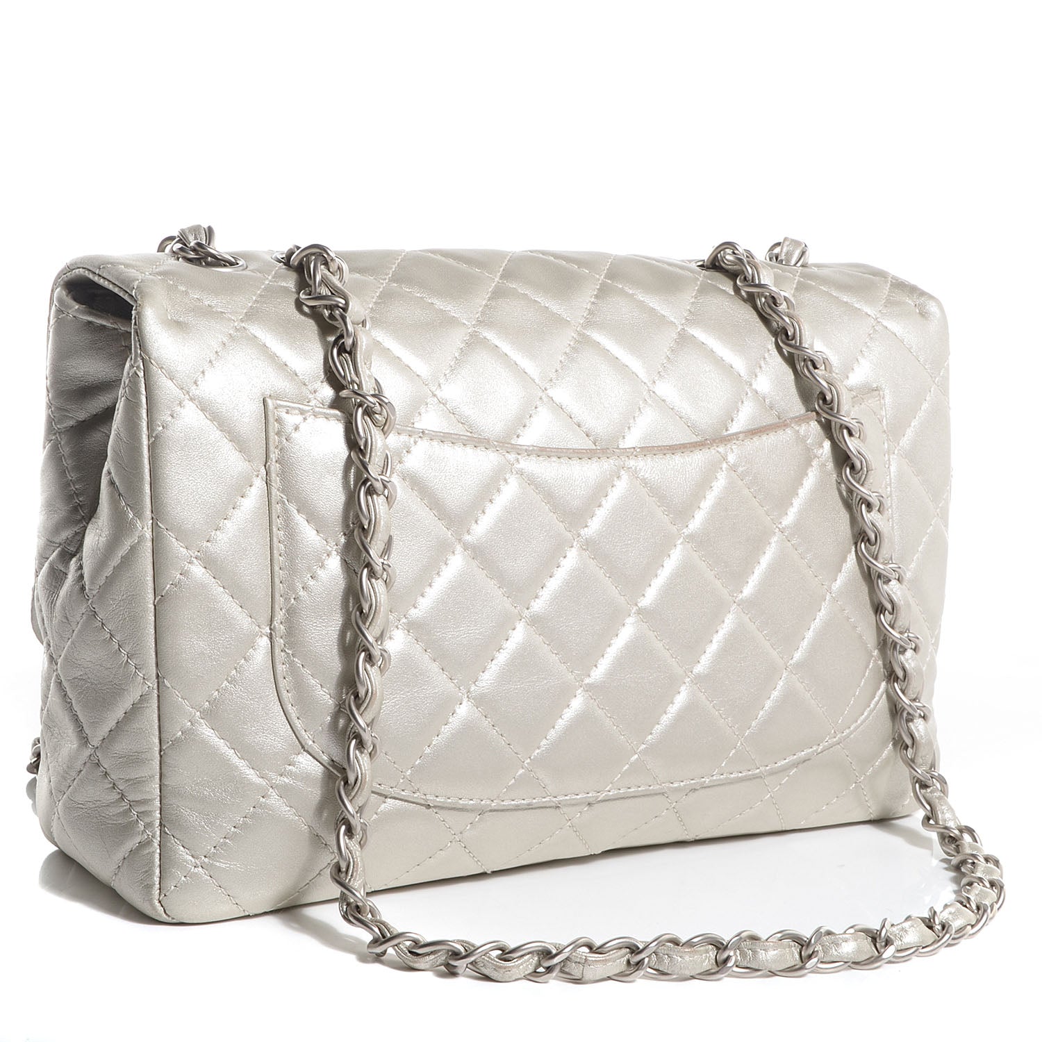 Chanel Metallic Lambskin Jumbo Single Flap Light Gold 3 of 8