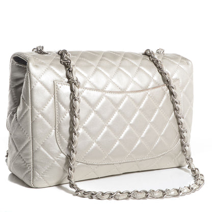 Chanel Metallic Lambskin Jumbo Single Flap Light Gold 3 of 8