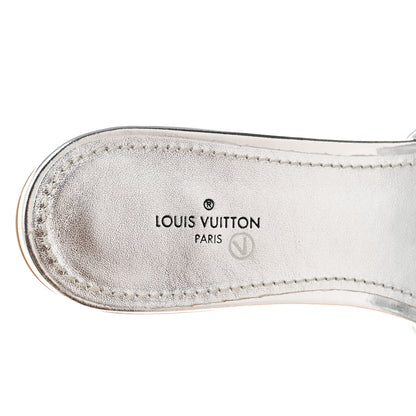 Louis Vuitton Metallic Lambskin Embossed Monogram Revival Flat Mules 37.5 Silver 7 of 11