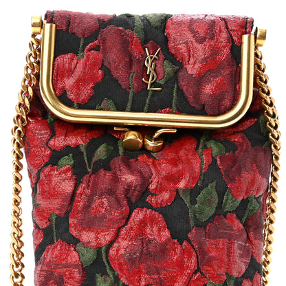 Saint Laurent Brocade Monogram Small Charniere Bag Red Multicolor 7 of 11
