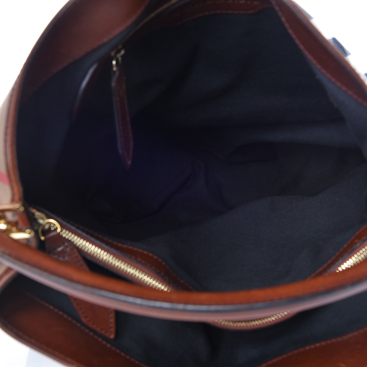 House Check Bridle Calfskin Medium Gosford Hobo Dark Tan