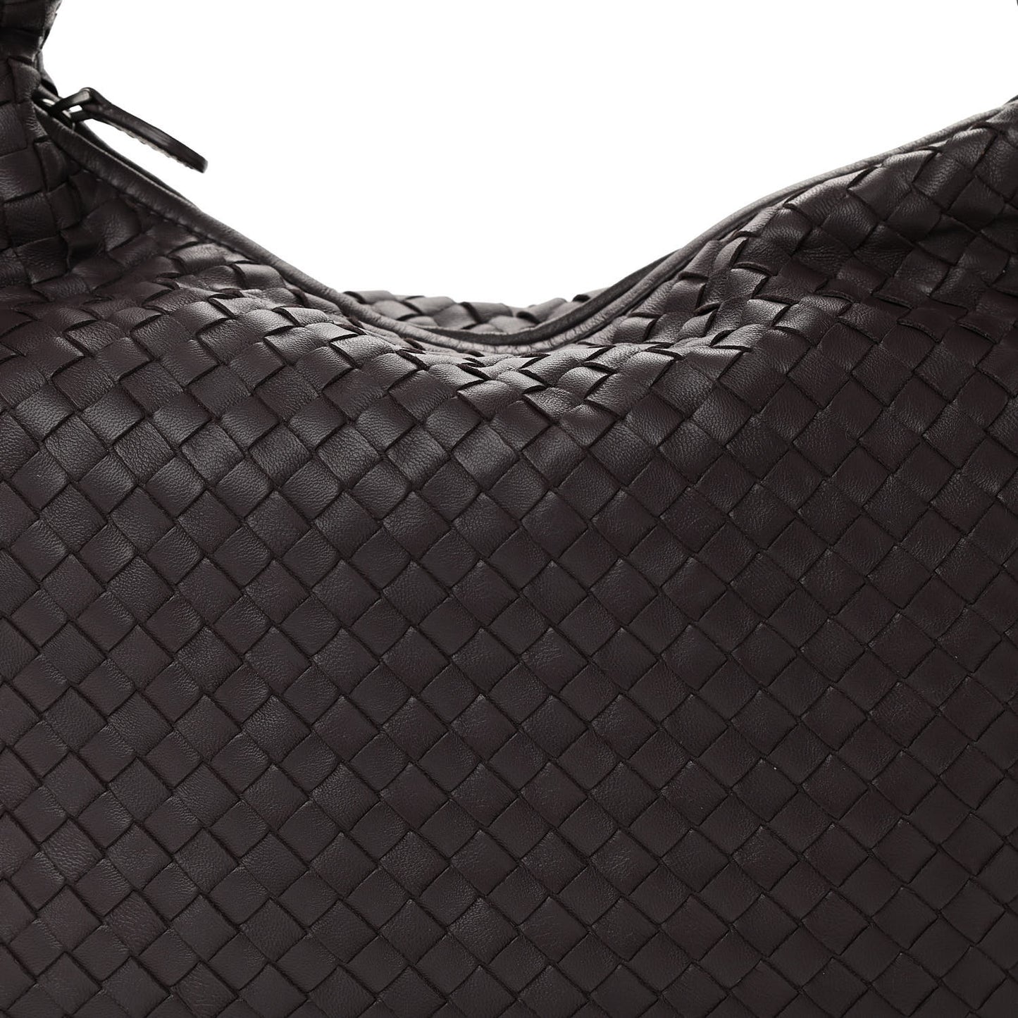 Nappa Intrecciato Medium Veneta Hobo Ebano