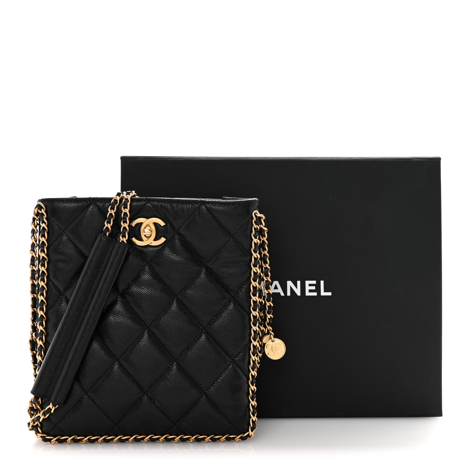 Chanel Caviar Quilted Mini Never Ending Chain Tote Black 11 of 11