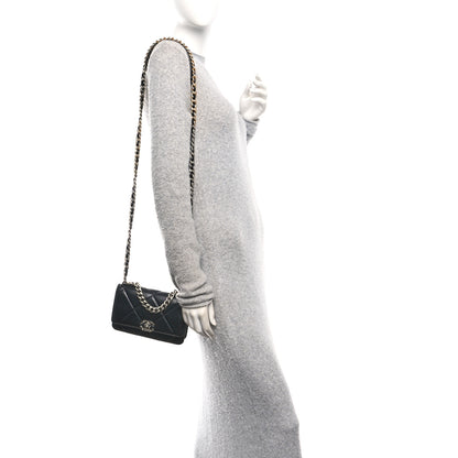 Chanel Lambskin Quilted Chanel 19 Wallet On Chain WOC Black 2 of 11