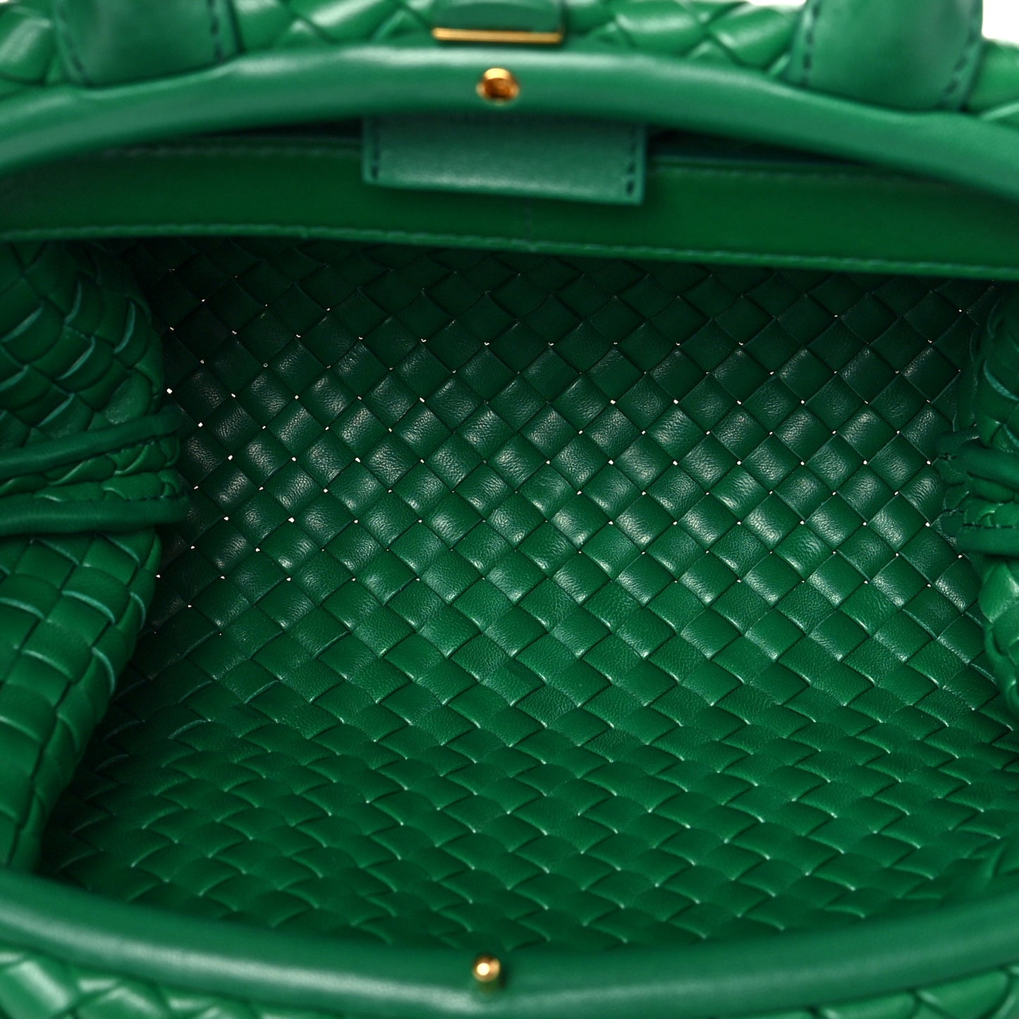 Nappa Intrecciato Small Padded The Handle Tote Racing Green
