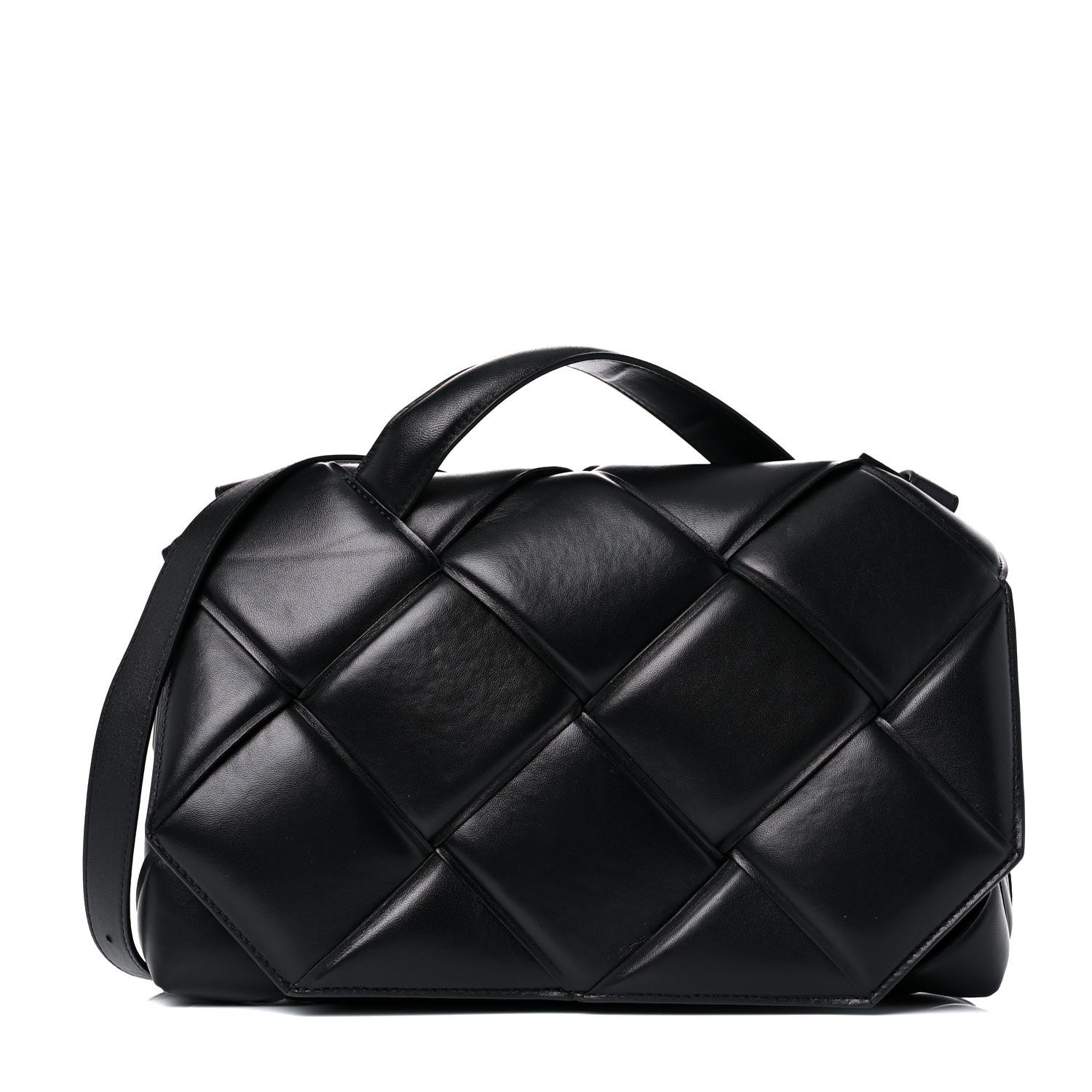 Bottega Veneta Nappa Intreccio Padded Top Handle Shoulder Bag Black 1 of 18
