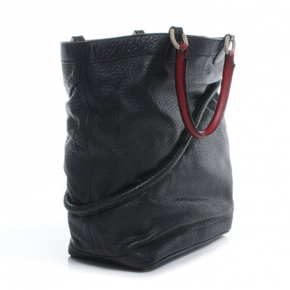 Valentino Garavani Leather Serpent Tote Black 4 of 11