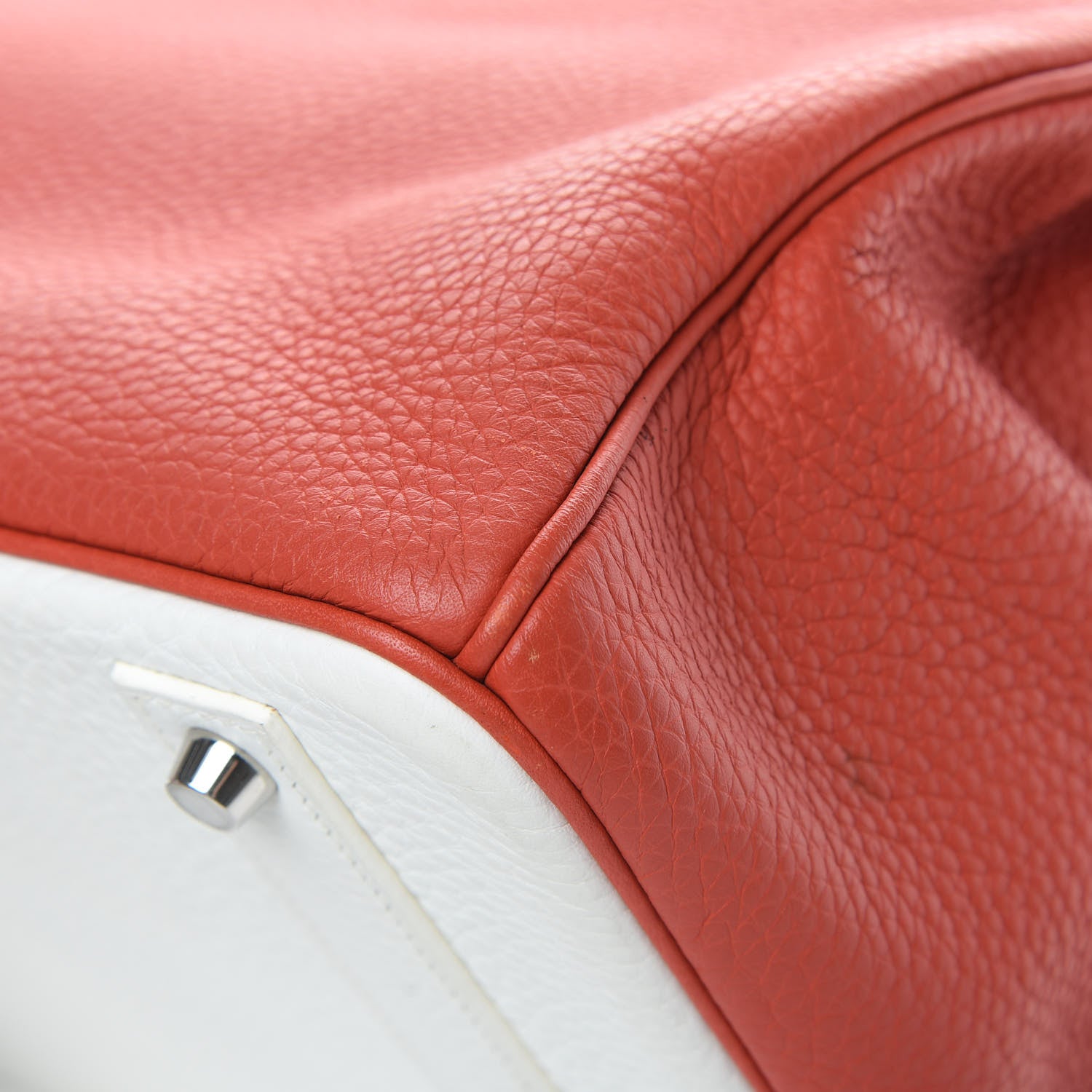 Hermes Togo Casaque Birkin 40 Sanguine White 10 of 18