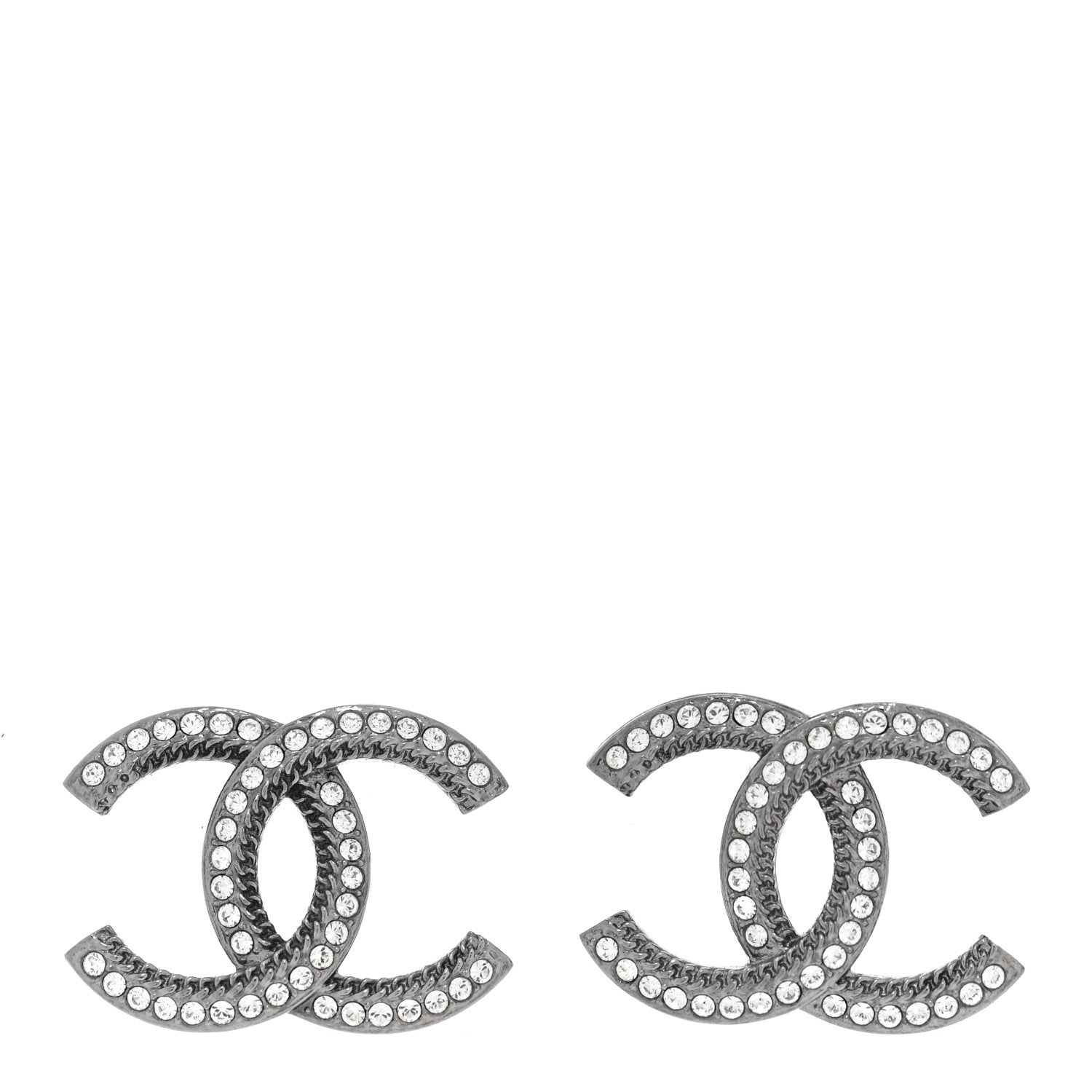 Chanel Ruthenium Crystal CC Earrings 1 of 6