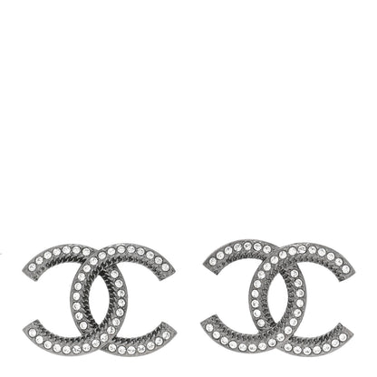 Chanel Ruthenium Crystal CC Earrings 1 of 6