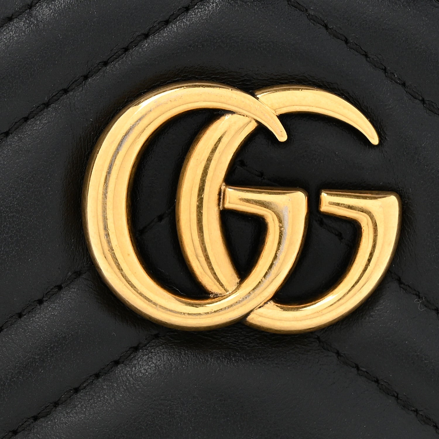 Gucci Calfskin Matelasse Mini GG Marmont Chain Shoulder Bag Black 12 of 14