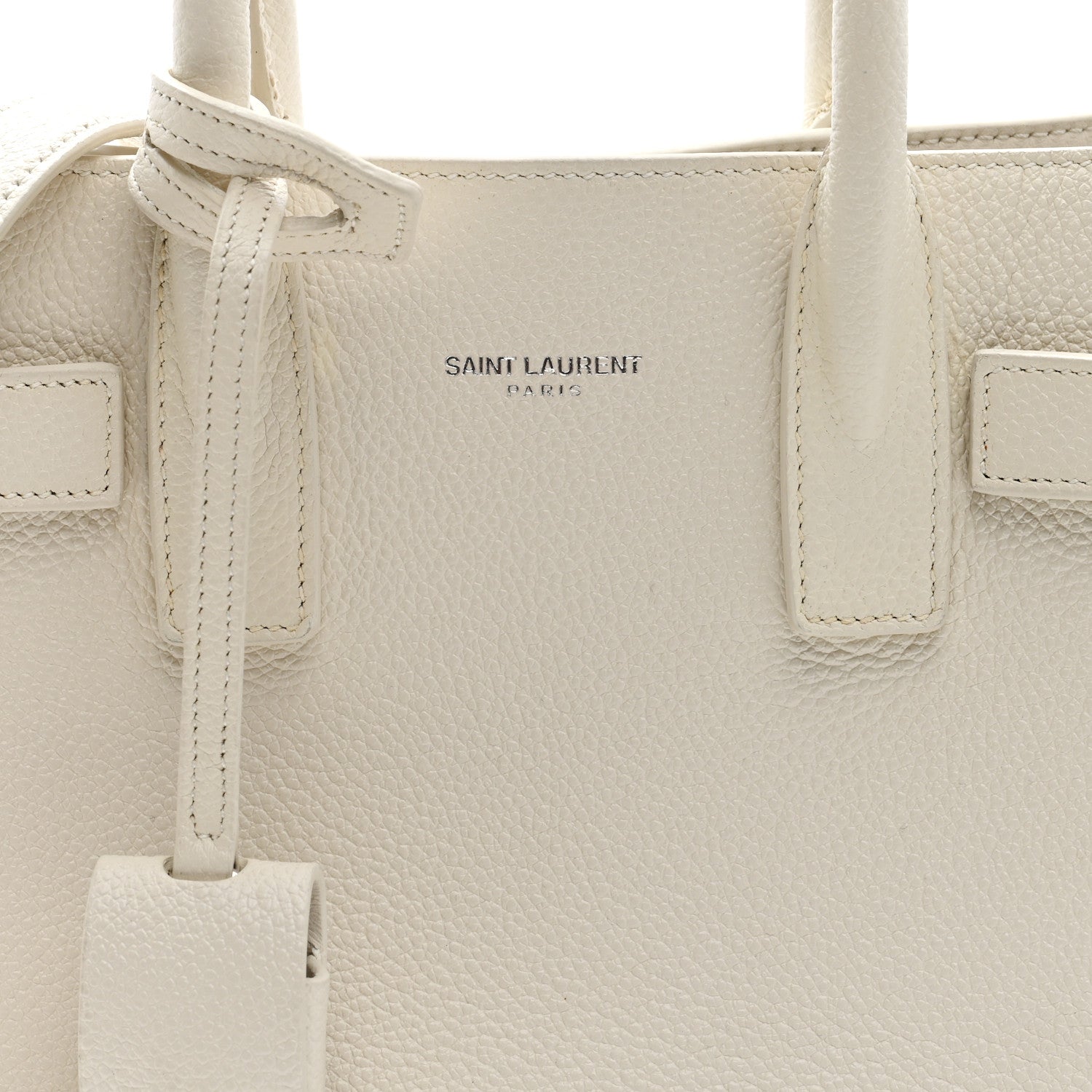 Saint Laurent Grained Calfskin Nano Sac de Jour Dove White 8 of 10