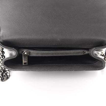Saint Laurent Sheepskin Matelasse Chevron Monogram Medium College Bag Asphalt 5 of 14