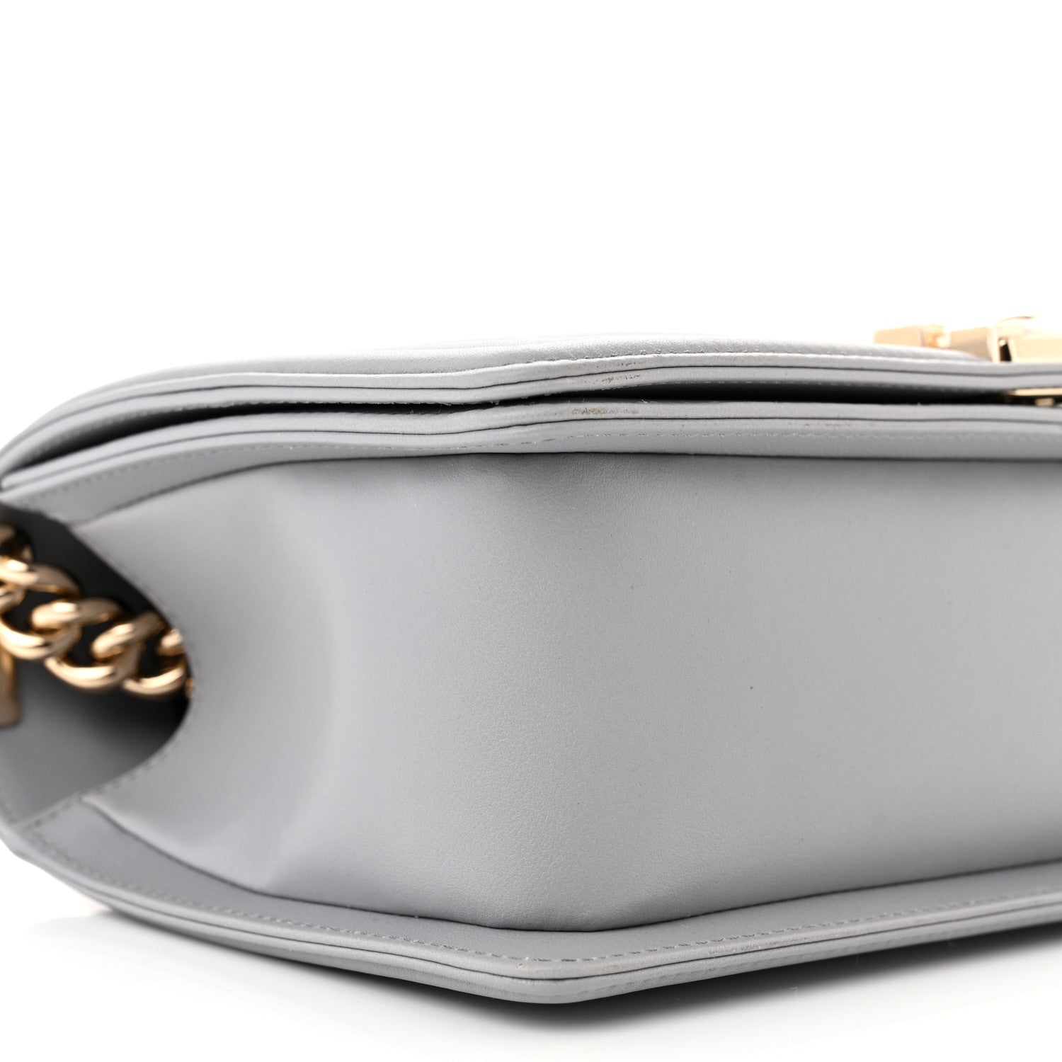 Chanel Calfskin Quilted Medium Boy Flap Grey 9 of 12