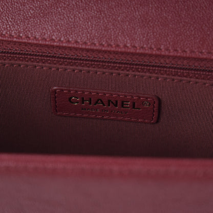 Chanel Caviar Chevron Quilted New Medium Boy Flap Red 9 of 12