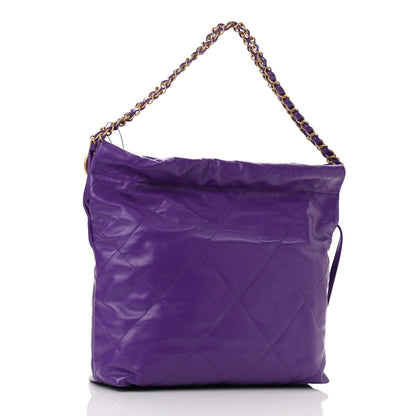 Chanel Shiny Calfskin Quilted Small Chanel 22 Purple 4 of 11