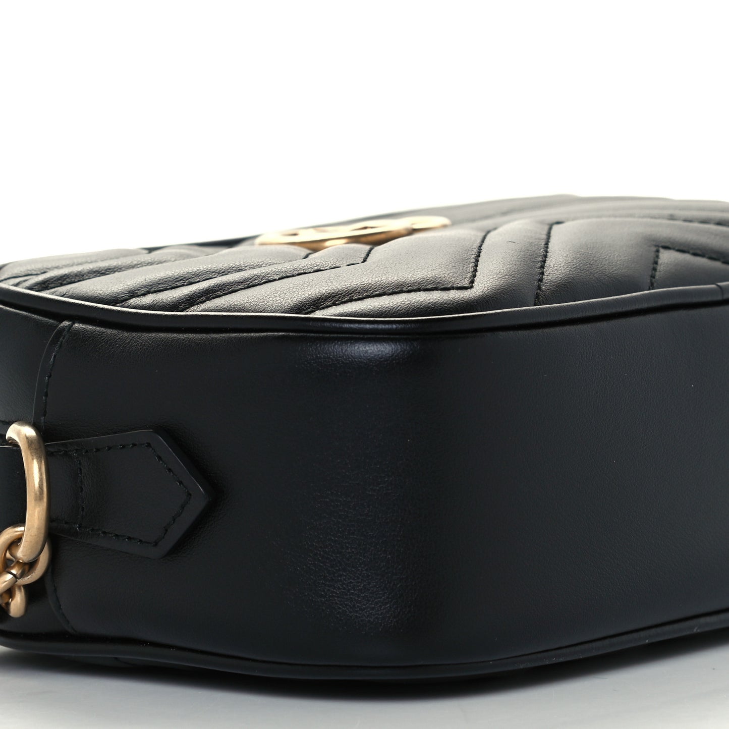 Calfskin Matelasse Mini GG Marmont Chain Shoulder Bag Black