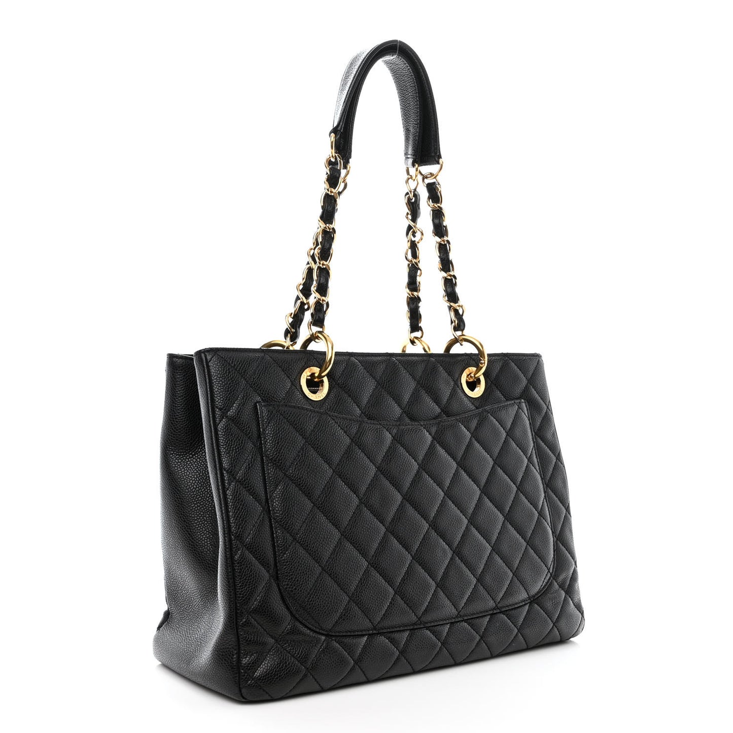Caviar Quilted Grand Shopping Tote GST Black
