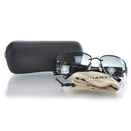 Chanel Crystal CC Logo Sunglasses 4117 B Black 6 of 7