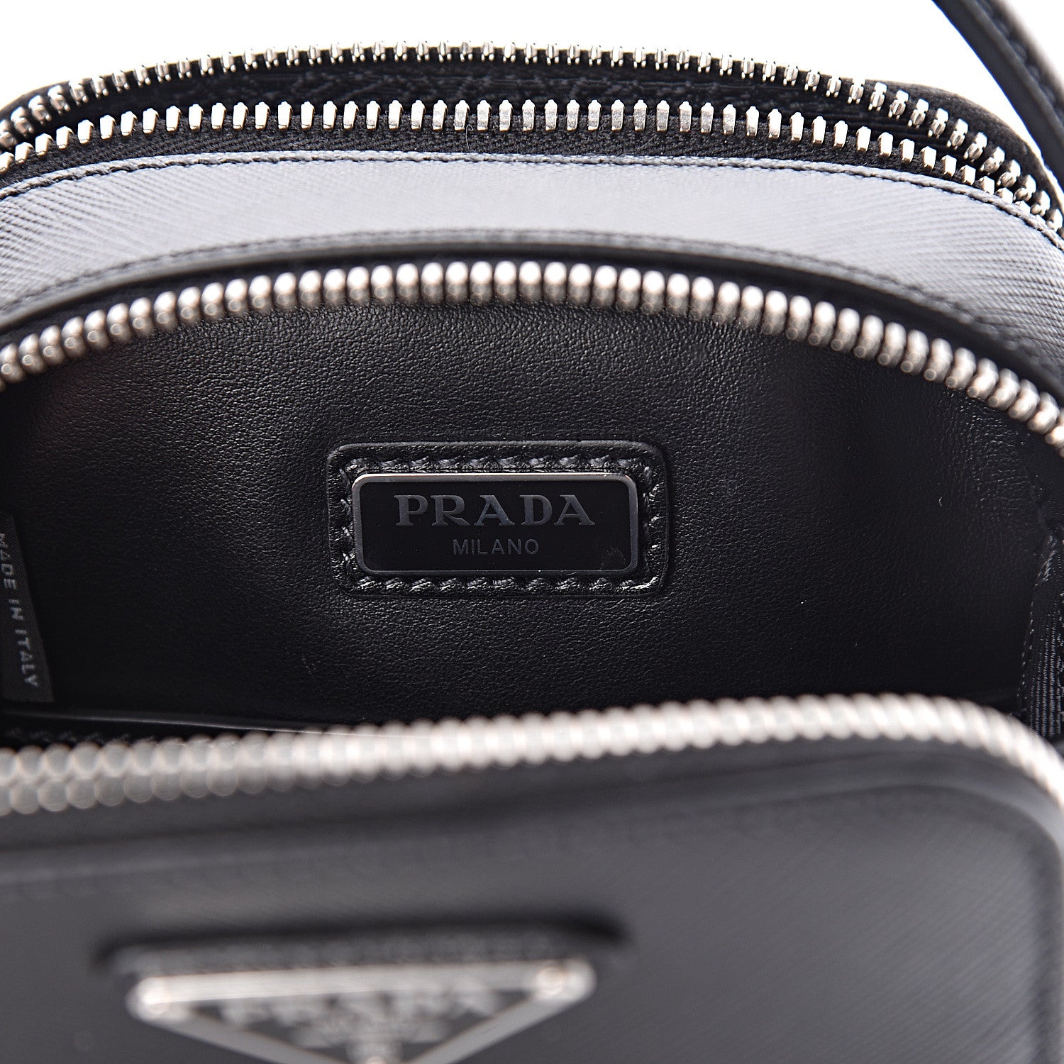 Prada Saffiano Travel Brique Crossbody Messenger Bag Black 7 of 11