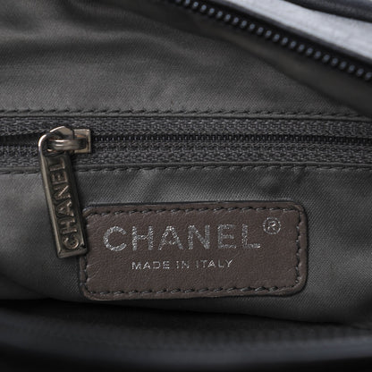Chanel Calfskin Modern Chain Rhodoid Bowling Bag Black 6 of 8