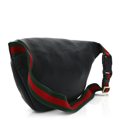 Gucci Grained Calfskin Logo Belt Bag Black 2 of 10