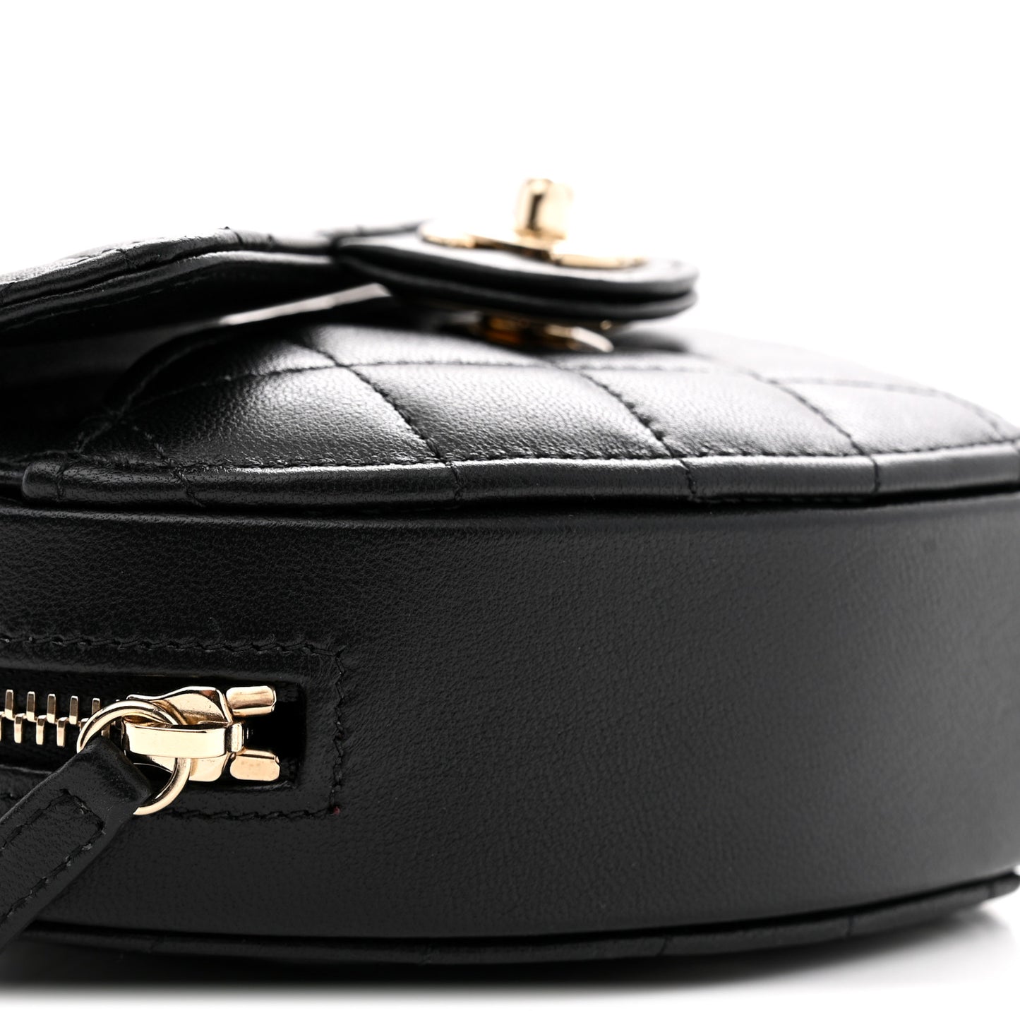 Lambskin Quilted CC In Love Heart Clutch With Chain Black